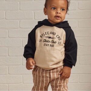 Rylee + Cru Kids Black and Cream Skate Club Hoodie